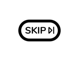 Skip button icon for interface design with forward arrow inside oval shape vector