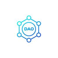 Simple and clear dao icon with geometric outline and modern gradient color scheme vector