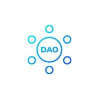 Blue circles forming a decentralized autonomous organization concept diagram vector