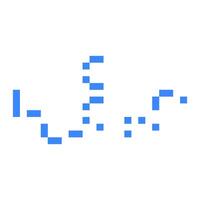 Mosaic pixel art icon piece with vibrant blue tiles in an abstract pattern vector