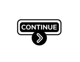 Simple bold button design with arrow encouraging prompt for next step action vector