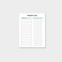 Weekly cleaning list template for effective household task management vector