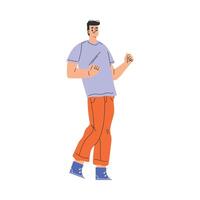 Man Show Hand Yes Gesture with Fist Feel Positive Emotion Illustration vector