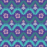Tropical Pixel Floral Pattern. Seamless Bright Hibiscus Design. perfect for textiles and summer themes. vector