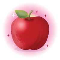 An apple with stars on it is shown vector