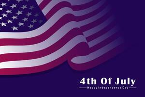 4th of july background with american flag vector