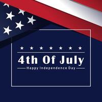 4th of july background with american flag and stars vector