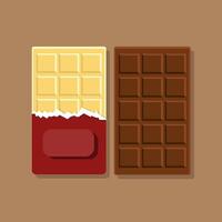Milk and Dark Chocolate with Flat design style vector