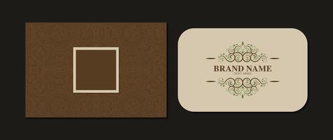 elegant brown Style Frame and Card Design Template Layout. vector