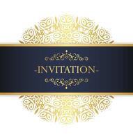 gold invitation background style ornamental pattern. vector