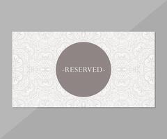 Elegant Decorative Pattern with Circle Shape Reserved Sign Presentation vector