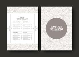 Elegant Ornamental Restaurant Food Menu Design Layout with Decorative Element vector