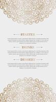 Luxury Menu Template with Ornate Floral Pattern vector