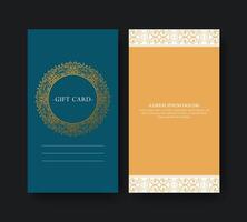 Ornamental Gift Card Design Template with Decorative Border Element vector