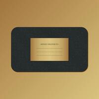 Decorative Golden Rectangular Delivery Card with Dark Pattern Background vector