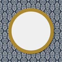 Elegant Ornamental Damask Pattern with Circular Frame for Text Background vector