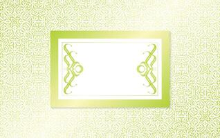 Elegant Ornamental Frame Design with Repeating Pattern in Fresh Green Hues vector