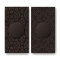 Decorative Ethnic Inspired Pattern Card Template in Brown Tones vector