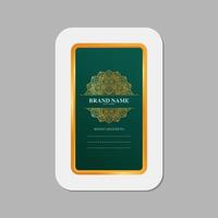 Elegant Golden Frame with Green Background Luxury Card Invitation Design vector