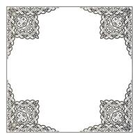 flat ornament art frame design vector