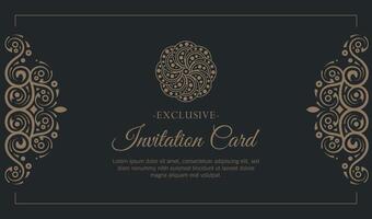 Elegant Ornamental Frame with Floral Motif for Invitation Card Design vector