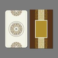 Elegant Ornamental Card Template with Letter Initial Branding and Classic Design vector