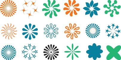 set of flowers,Minimal Abstract Flower Set for Graphic Design and Creative Projects new 2025 trendy unique vector