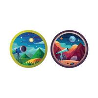 telescope view set abstract colorful background with circles new 2025 trendy vector