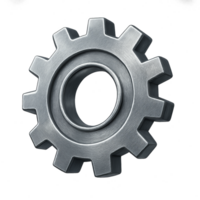 3D Metallic Gear Design with Simple Composition for Graphics Use png