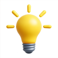 Simple Bright Symbol of Brilliant Idea in Yellow Light Bulb Design png