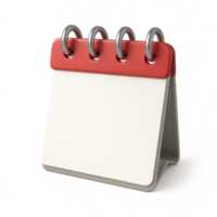 Empty Transparent Calendar with Red Binding on a Simple Stand png