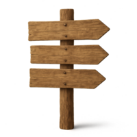Rustic Wooden Signposts with Empty Arrows for Directional Guidance png