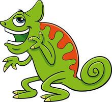 cartoon chameleon reptile animal character laughing vector