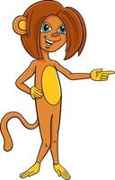 funny cartoon monkey animal character pointing at something vector