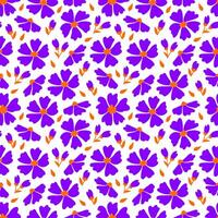 seamless pattern of abstract purple flowers textile colorful nature vector
