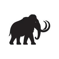 A black and white image of a mammoth vector