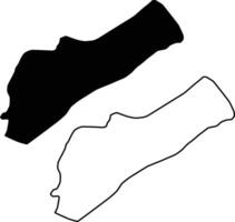 Map of Tenaya Lake California USA Silhouette Flat and Outline Design vector