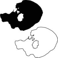 Map of Mono Lake California USA Silhouette Flat and Outline Design vector