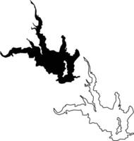 Map of Pyramid Lake California USA Silhouette Flat and Outline Design vector