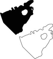 Map of Perris Reservoir California USA Silhouette Flat and Outline Design vector