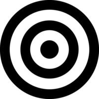 Black and white target goal business icon, radiating circles. Circular, concentric circles. vector