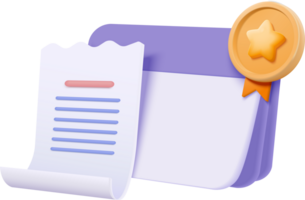 A folder with a paper document and a gold star png