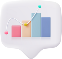 A speech bubble with a bar chart on it png