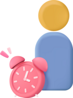 A person with a pink alarm clock next to a person with a blue alarm clock png