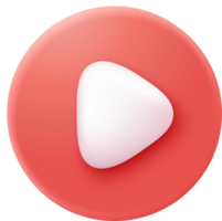3d social media player. Red round play buttons for start multimedia with , audio playback. watch buttons png