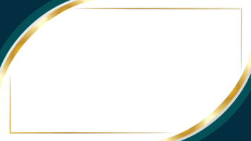 Gold and dark green frame with trasparent background png