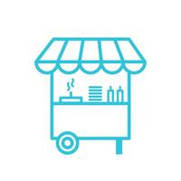 Snack Cart, Street Food Icon, Isolated on white, From blue icon set vector