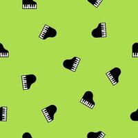 Piano seamless pattern texture background, green background vector