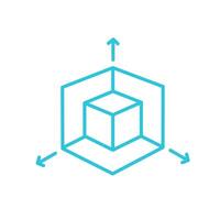 Dimension icon. Isolated on white background. From blue icon set. vector