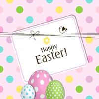 Easter Card with Colorful 3D Eggs vector